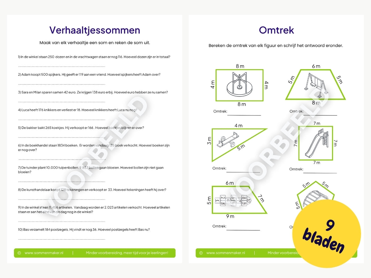 Rekenboekje – werkbladen voor groep 6